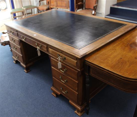 A pedestal desk, W.167cm
